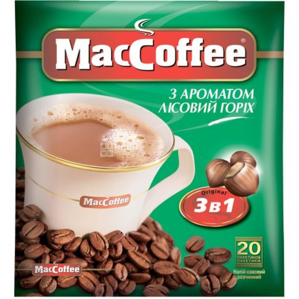 "MacCoffee" 3 в 1 Лесной орех 20 пакетов