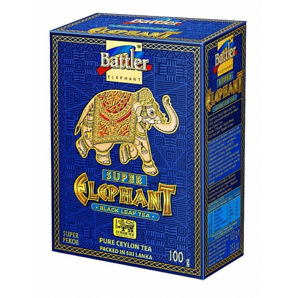 Battler черный чай PEKOE ELEPHANT супер ПЕКО 100г.