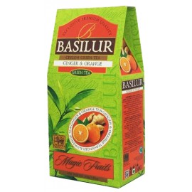 Зеленый чай Basilur Имбирь и апельсин - Волшебные Фрукты 100 грамм