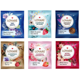 Коллекция пакетированного чая Lovare Fest Tea Set 90 пакетов ассорти - 6 видов по 15 штук