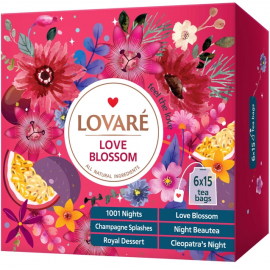 Коллекция чаев Lovare Love Blossom 90 пакетиков - 6 видов по 15 шт 
