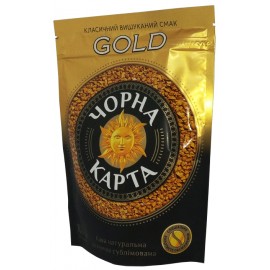 Кофе Черная Карта Gold растворимый 100 грамм в мягкой упаковке