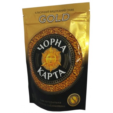 Кава Чорна Карта Gold розчинна 100 грам у м'якій упаковці