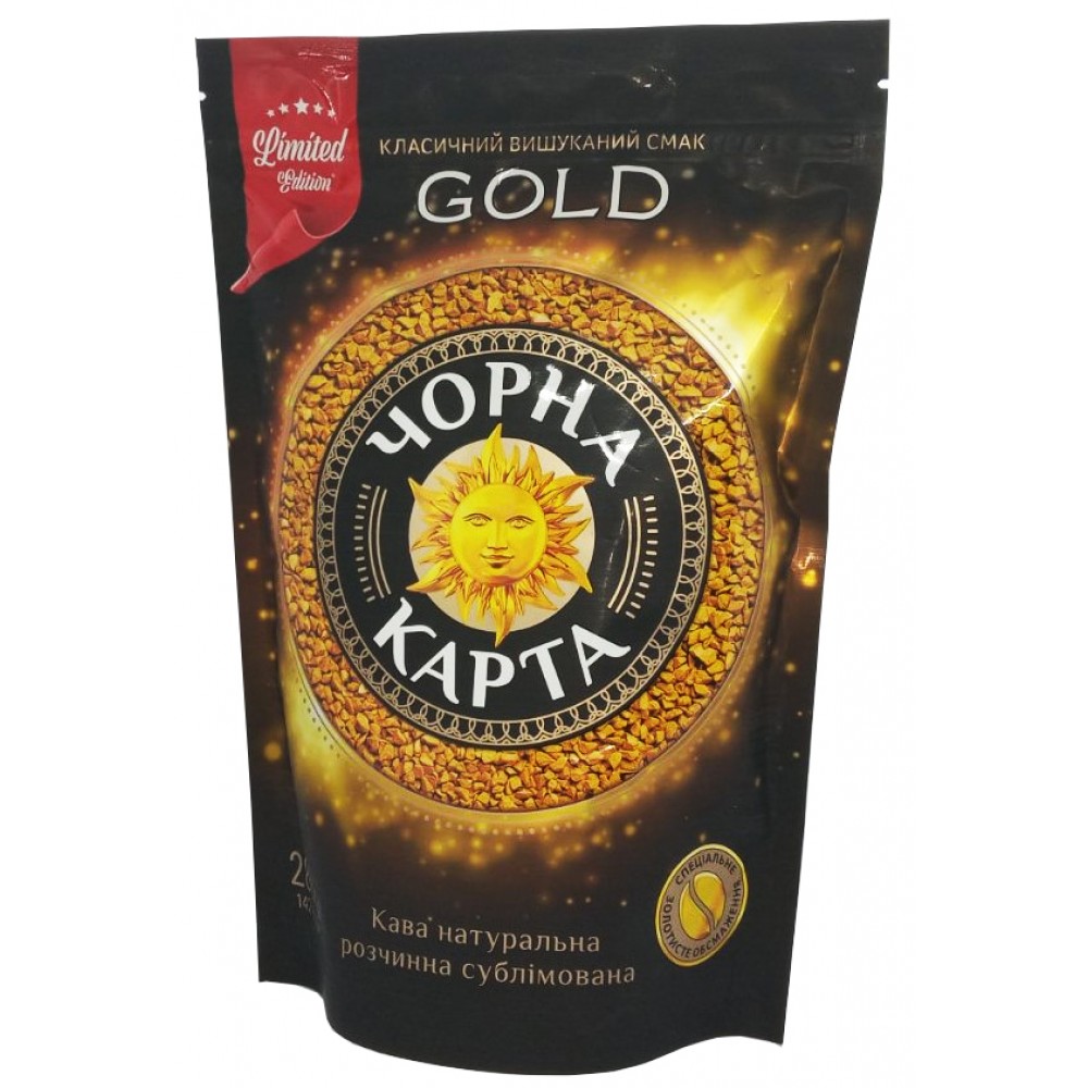 Кофе Черная Карта Gold растворимый 285 грамм в мягкой упаковке