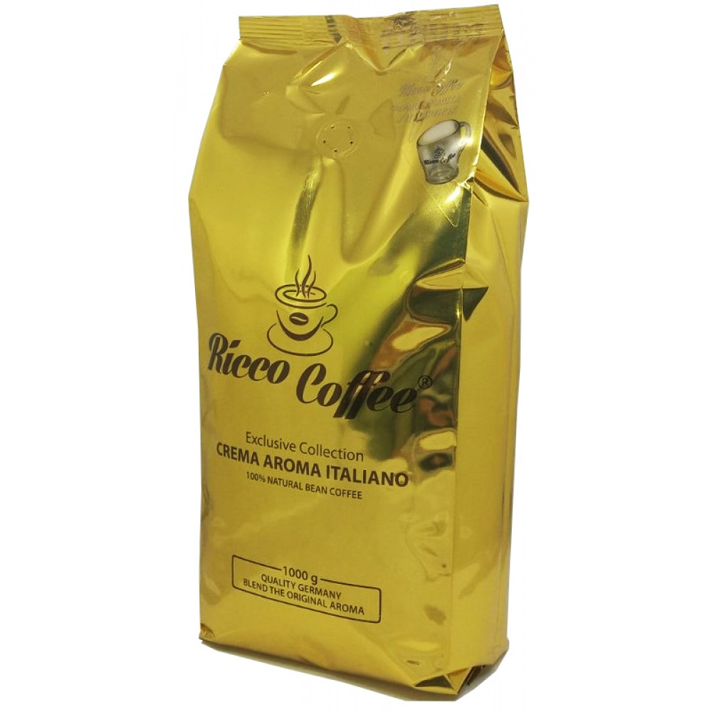 Кофе в зернах Ricco Coffee Crema Aroma italiano 1 килограмм