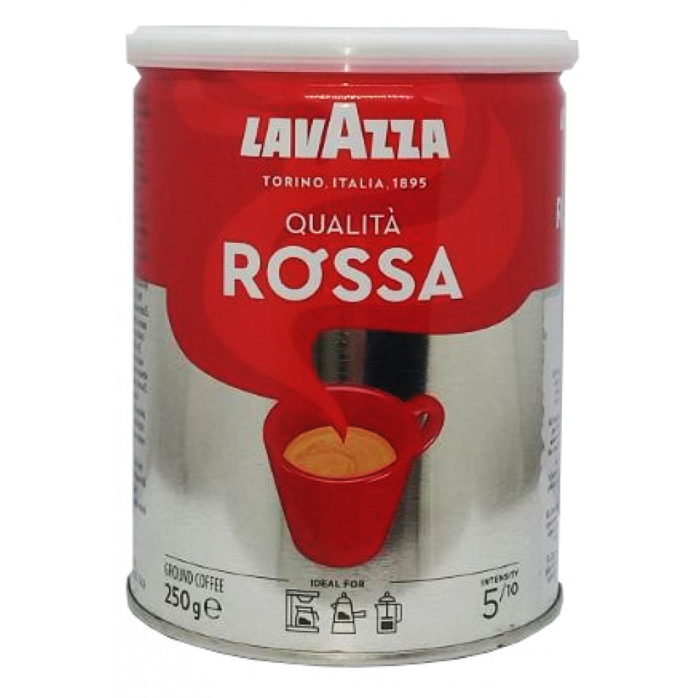 Кофе Lavazza Qualitа Rossa 250 грамм молотый в жестяной банке