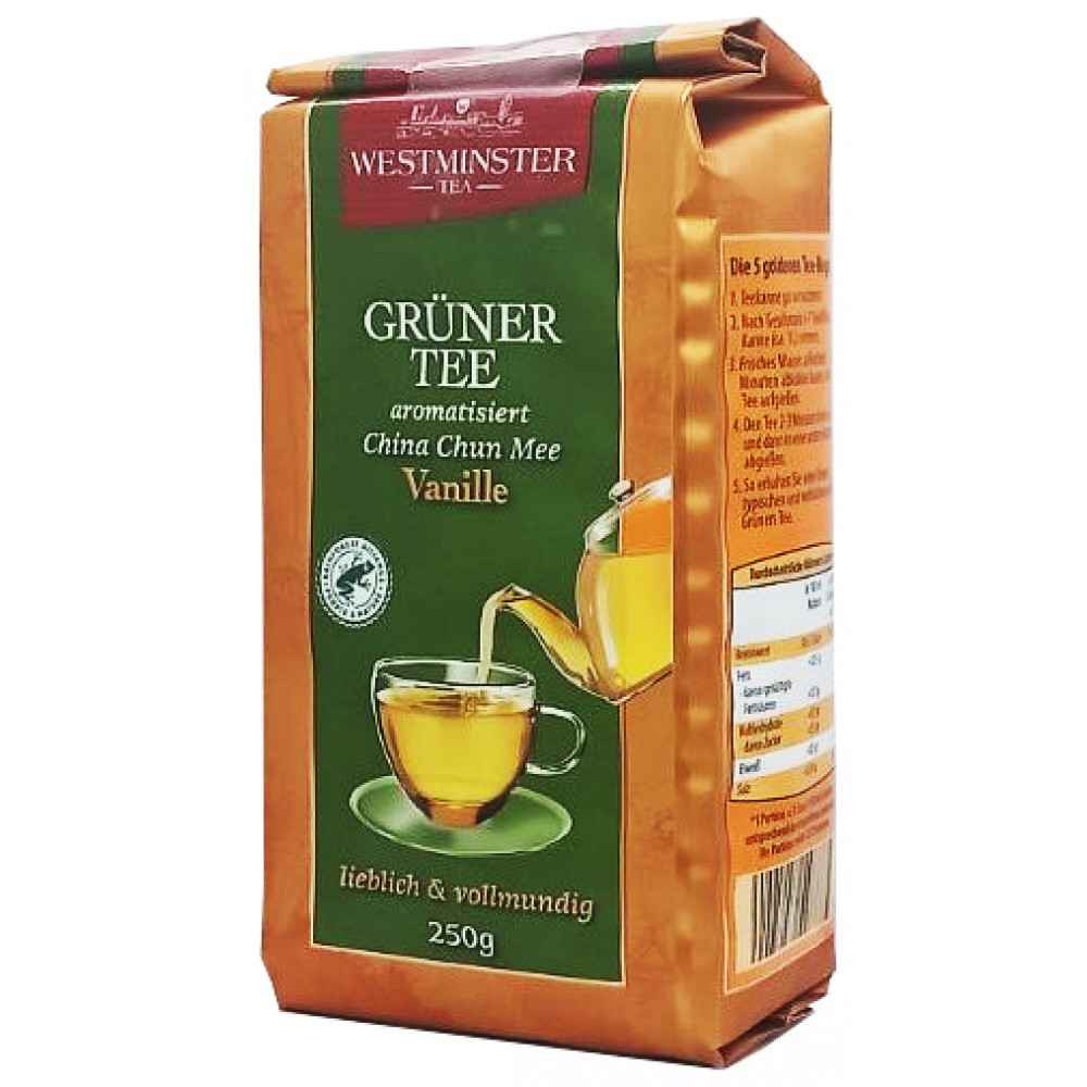Чай зелёный Westminster Grüner Tea с ароматом ванили 250 грамм