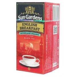 Чай черный пакетированный Sun Gardens English Breakfast 25 пакетиков х 2 грамма