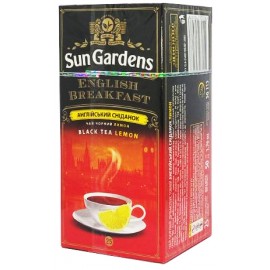 Чай черный Sun Gardens English Breakfast Lemon 25 пакетиков по 2 грамма