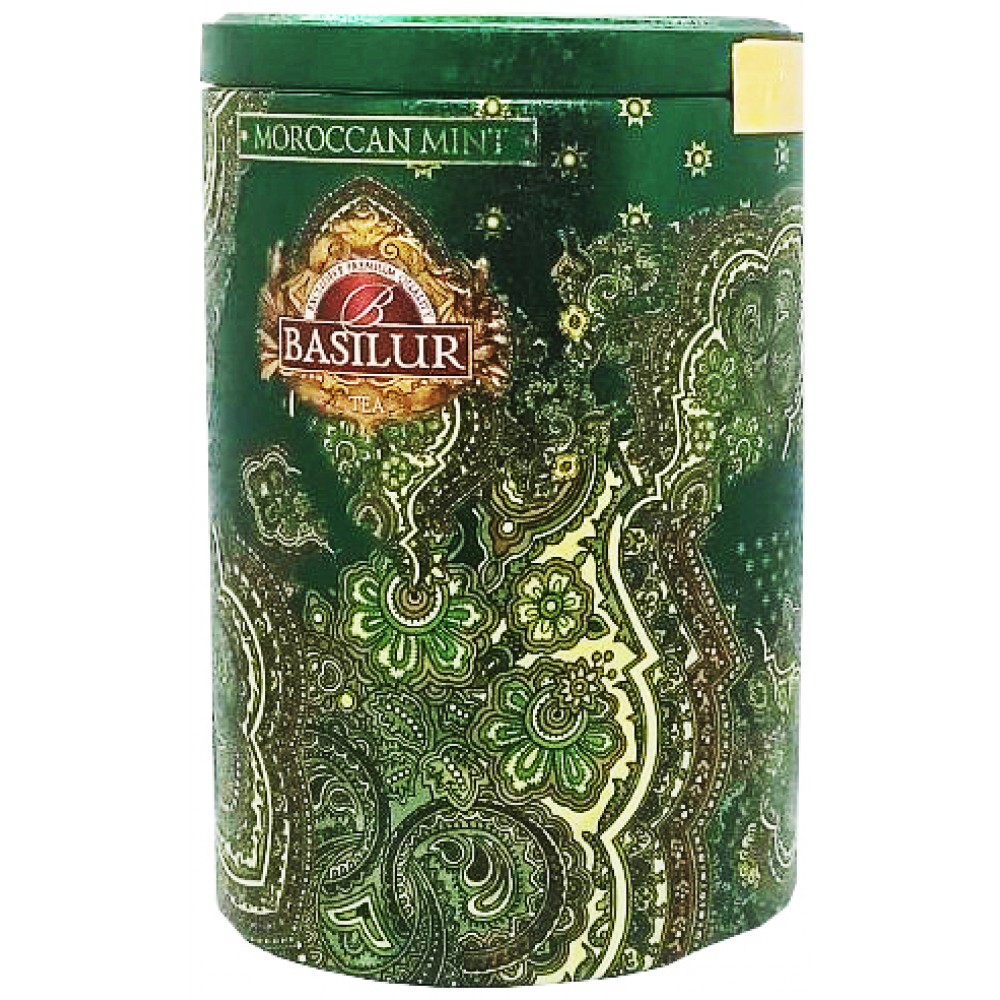 Чай зелений Basilur Moroccan Mint 100 грамм в металевій банці