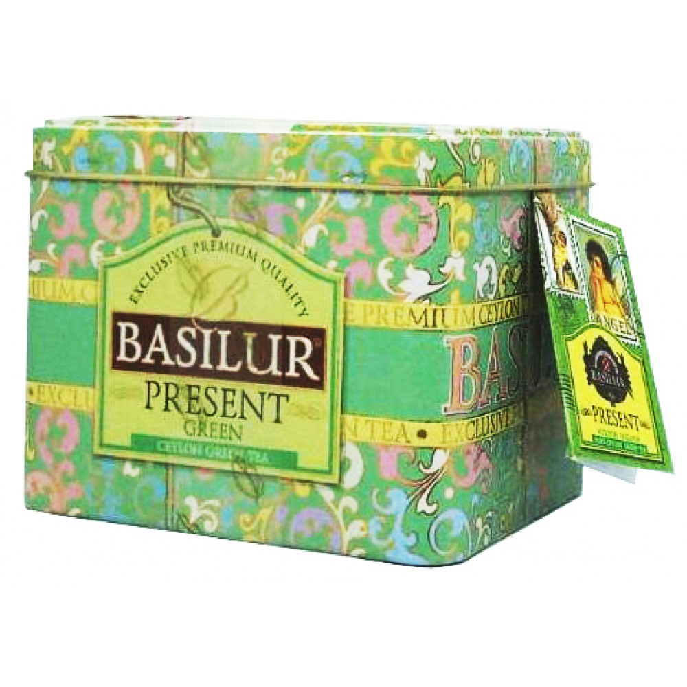 Чай Basilur Present Green 100 грам в металевій банці
