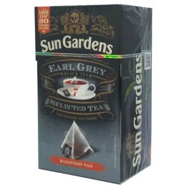 Черный чай Sun Gardens Earl Grey с бергамотом 20 пирамидок