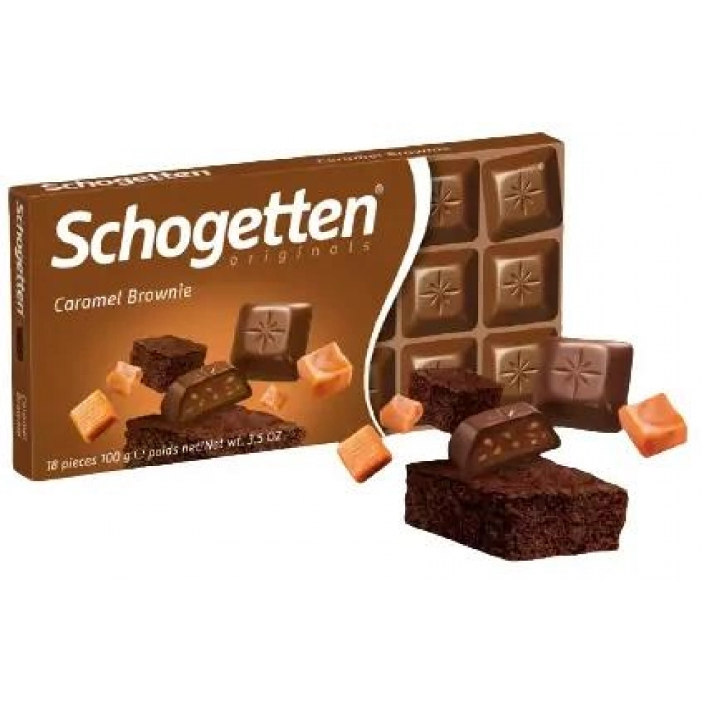 Шоколад Schogetten Caramel Brownie Молочный Карамель Брауни 100 грамм