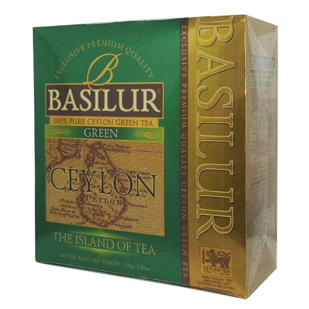 Чай BASILUR Остров Цейлона зеленый 100 пак 