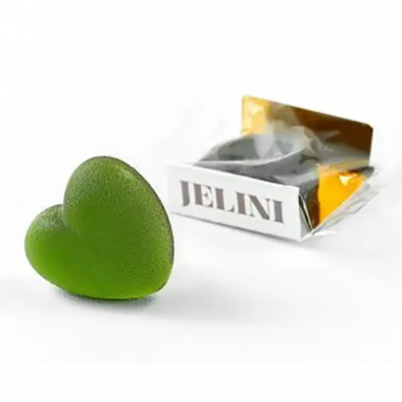 Jelini, Мармелад "Сердце" Яблоко, жевательный без сахара, 30 грамм