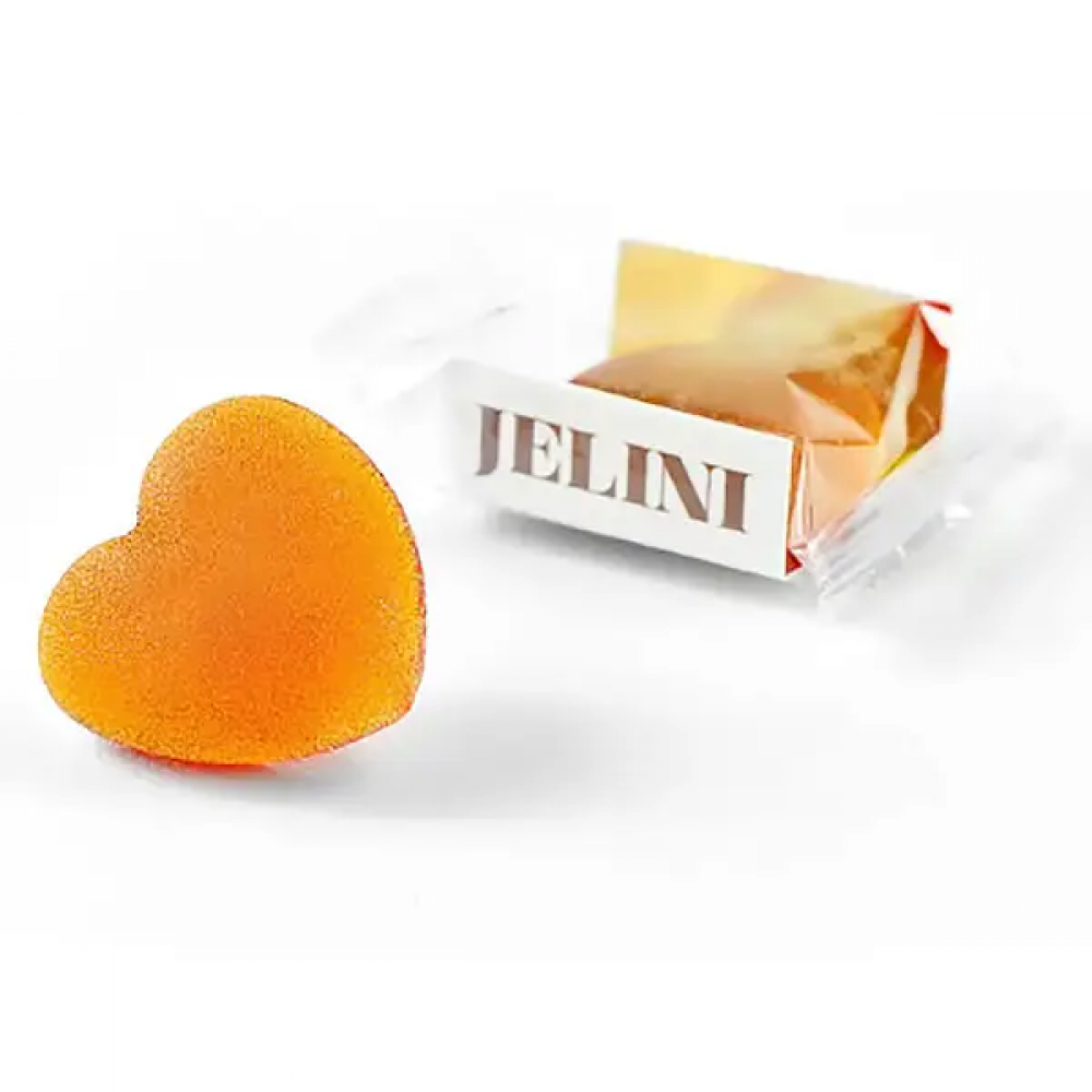 Jelini, Мармелад "Серце" Персик, жувальний без цукру, 30 грам