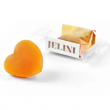 Jelini, Мармелад "Серце" Персик, жувальний без цукру, 30 грам