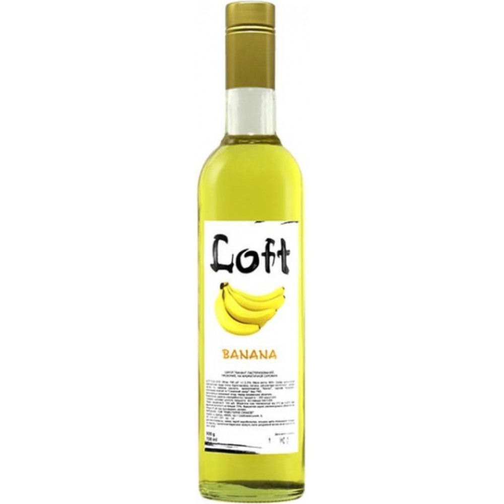 Сироп LOFT Банан 700 мл в стеклянной бутылке.