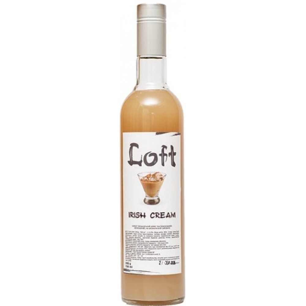 Сироп LOFT Ирландский крем 700 мл в стеклянной бутылке.