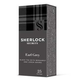 Чай Sherlock Secrets «Earl Grey» черный с ароматом бергамота и лимона 25 пакетов, 50 г
