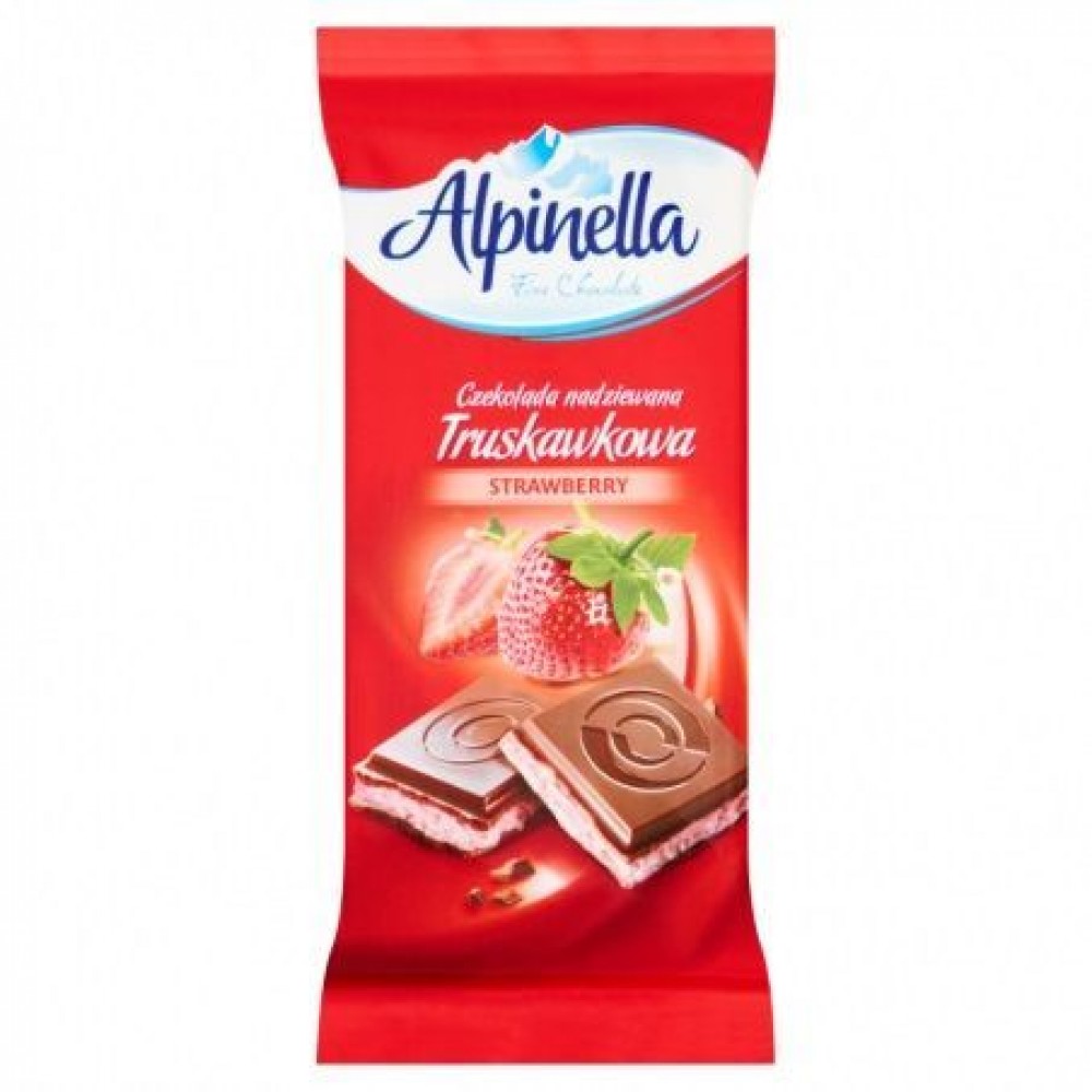 Шоколад "Alpinella" молочный с клубникой, 100 г
