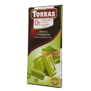Шоколад Torras з матча білий без цукру і глютену 75 грам