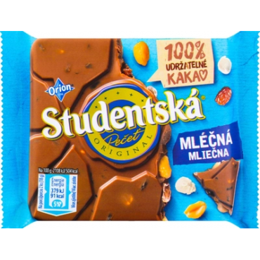 Шоколад Studentska з арахісом і родзинками, 90 грам