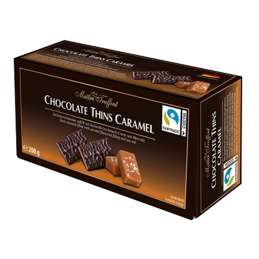 Цукерки Maitre Truffout Chocolate Thins Caramel 200 грам