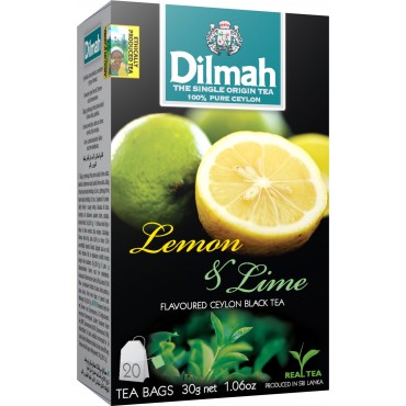 Чай чорний пакетований Dilmah Лимон та лайм 1.5 г х 20 шт
