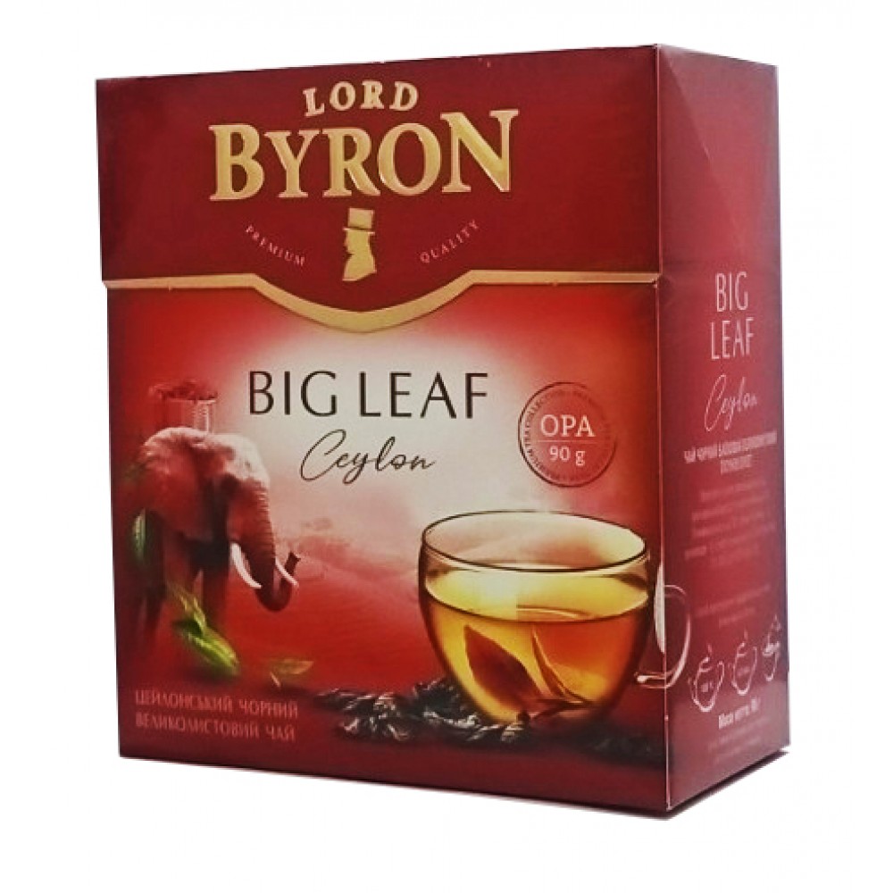 Чай Lord Byron Big Leaf чорний великий лист, сорт букет 90 грам