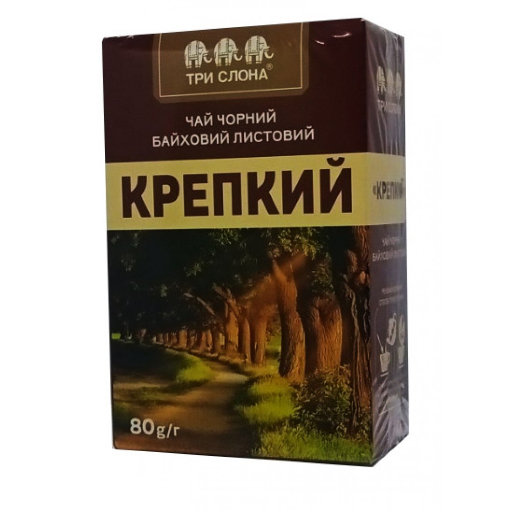 Чай "Три слона" Крепкий ВОР 80 грамм картон