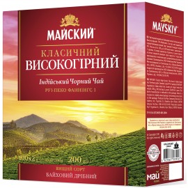 Чай чорний Майский класичний високогірний 100 пакетів