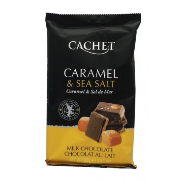Шоколад "Cachet" молочный с карамелью и морской солью, 300 грамм