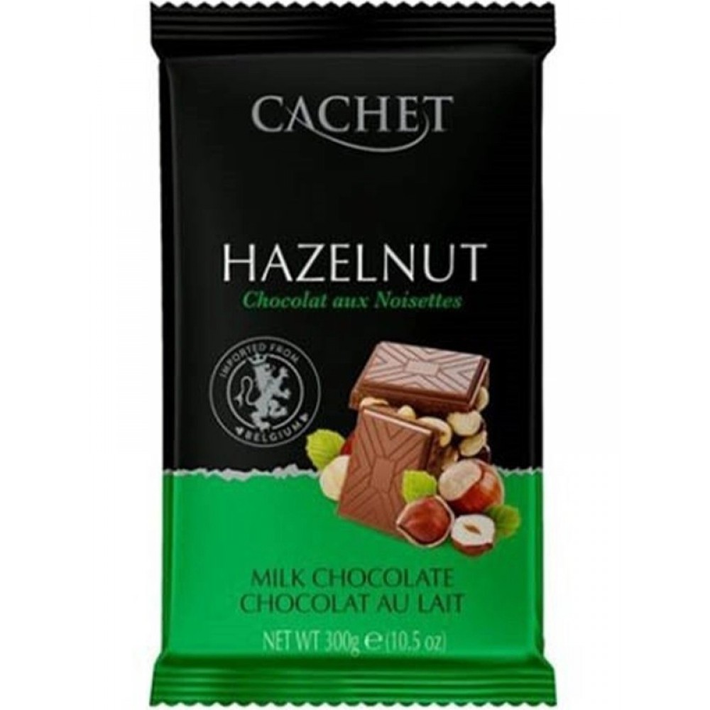 Шоколад "Cachet" молочний з фундуком, 300 грам