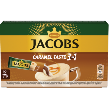Кава розчинна Jacobs Caramel taste 3в1 10 стиків.