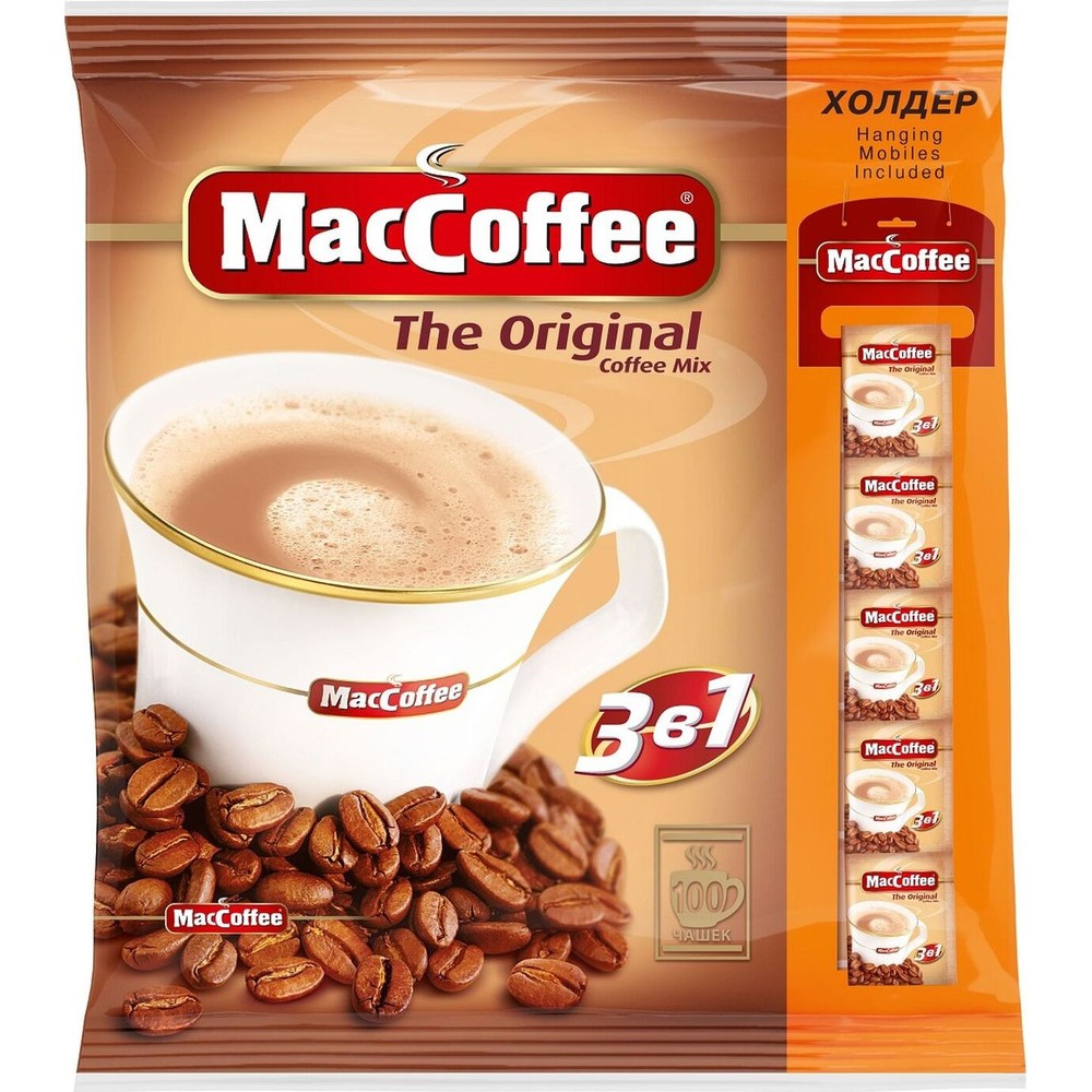 "MacCoffee" 3 В 1 Original 100 пакетів, стрічка