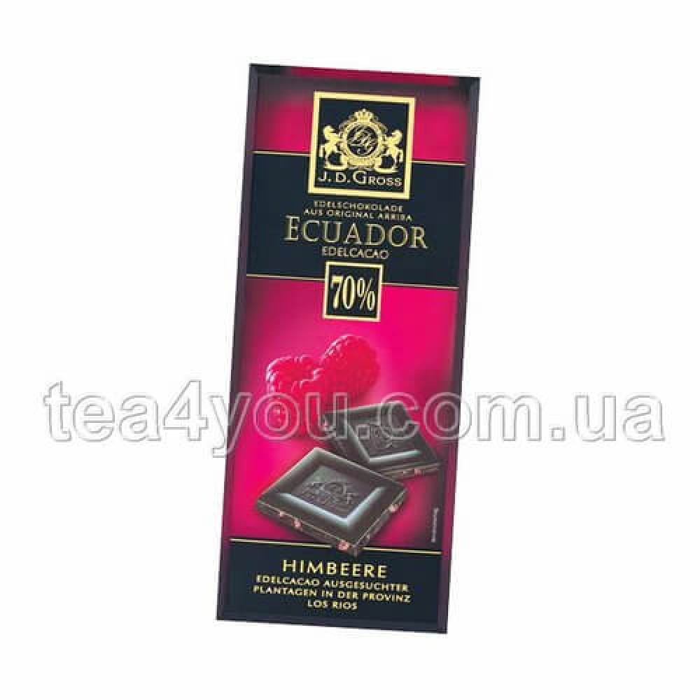 Шоколад "j.D.Gross" 70% черный с малиной, 125 г