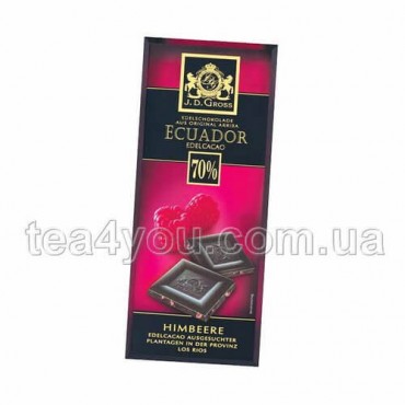 Шоколад "j.D.Gross" 70% черный с малиной, 125 г