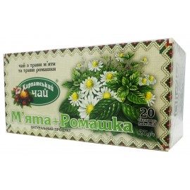 Карпатський чай з трави М'ята+Ромашка 20 пакетів