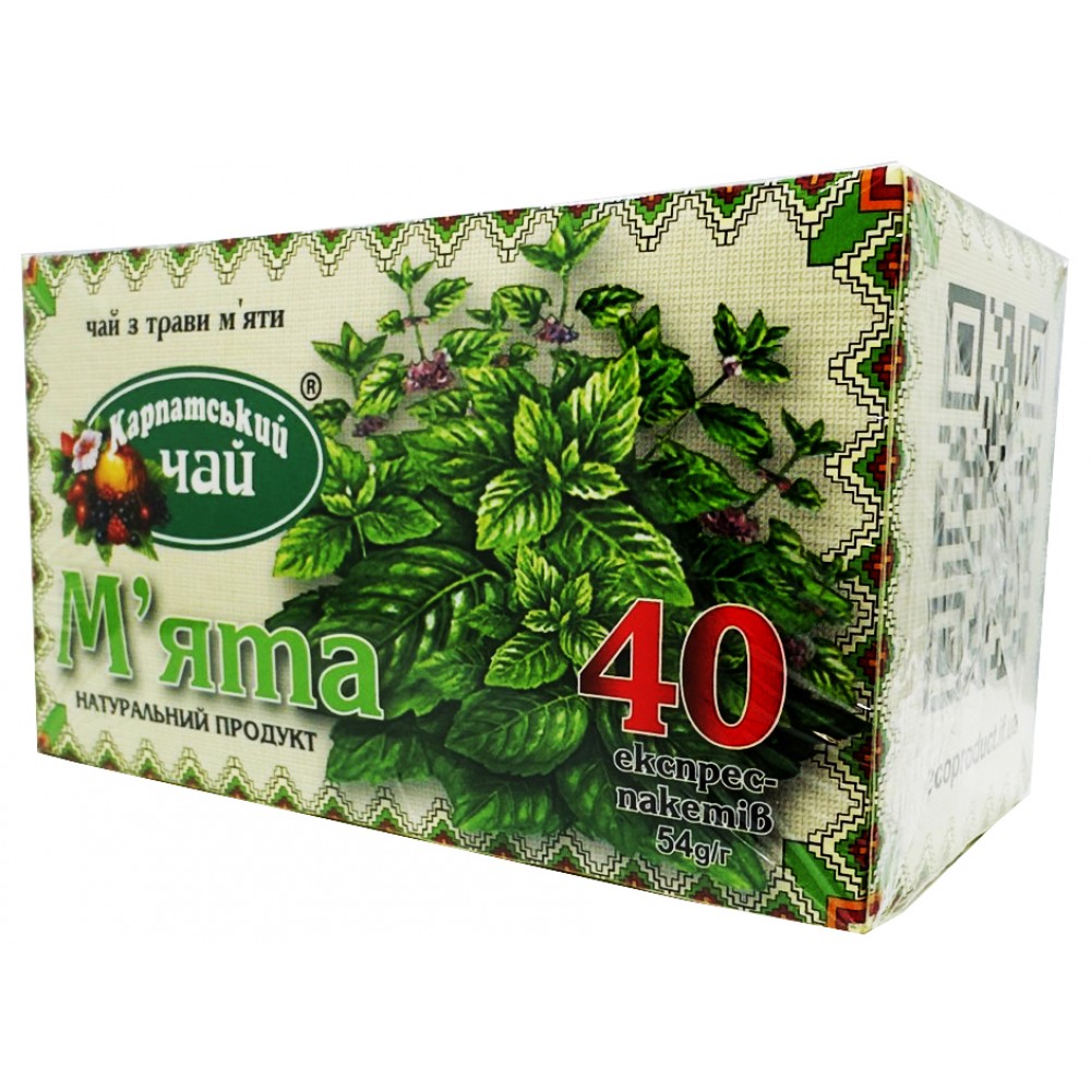 Карпатський чай із трави М'ята 40 пакетів