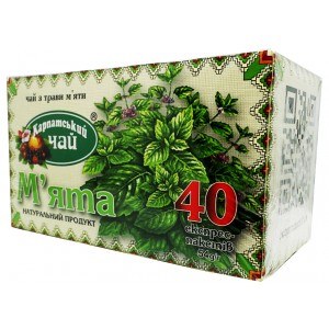 Карпатський чай із трави М'ята 40 пакетів..