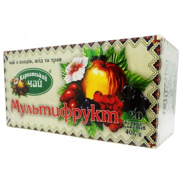 Карпатський чай з плодів, ягід та трав Мультифрукт 20 пакетів