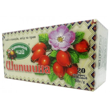 Карпатський чай з плодів, ягід та трав  Шипшина 20 пакетів