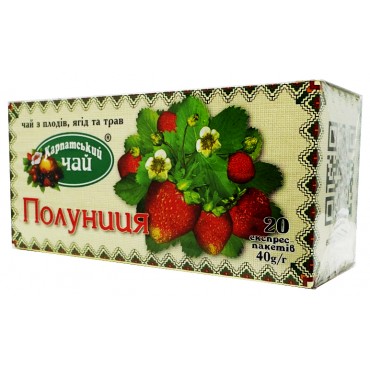 Карпатський чай з плодів, ягід та трав Полуниця 20 пакетів