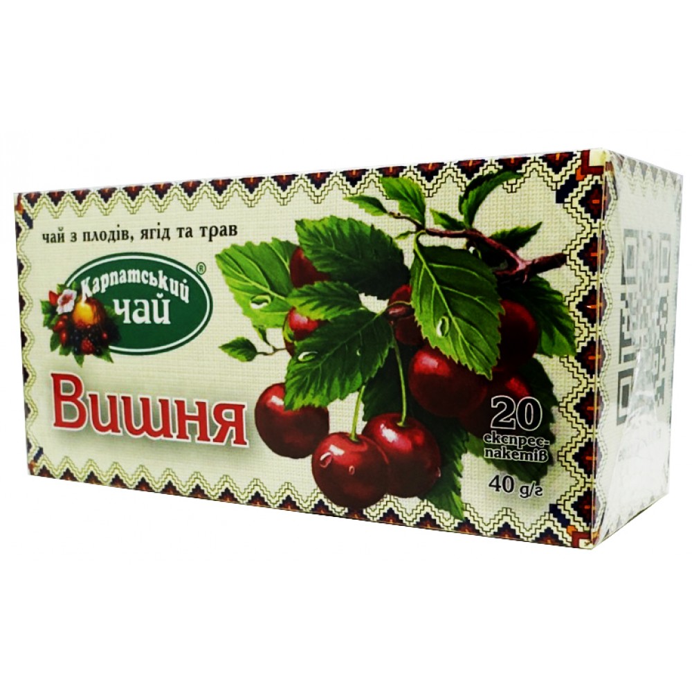 Карпатський чай з плодів та трав Вишня 20 пакетів