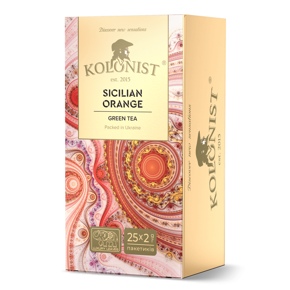 Чай Kolonist зелений Sicilian Orange 25 пакетів сашет
