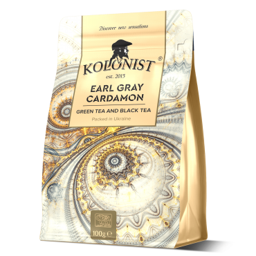 Чай Kolonist черный и зеленый Earl Grey Cardamon 100 грамм