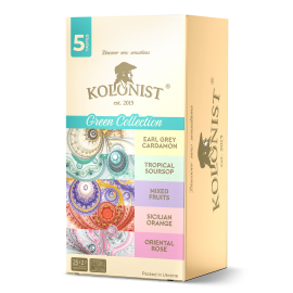 Чай Kolonist зеленый Green Collection 25 (5 видов по 5 штук) пакетов сашет