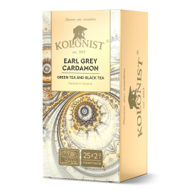 Чай Kolonist черный и зеленый Earl Grey Cardamon 25 пакетов сашет