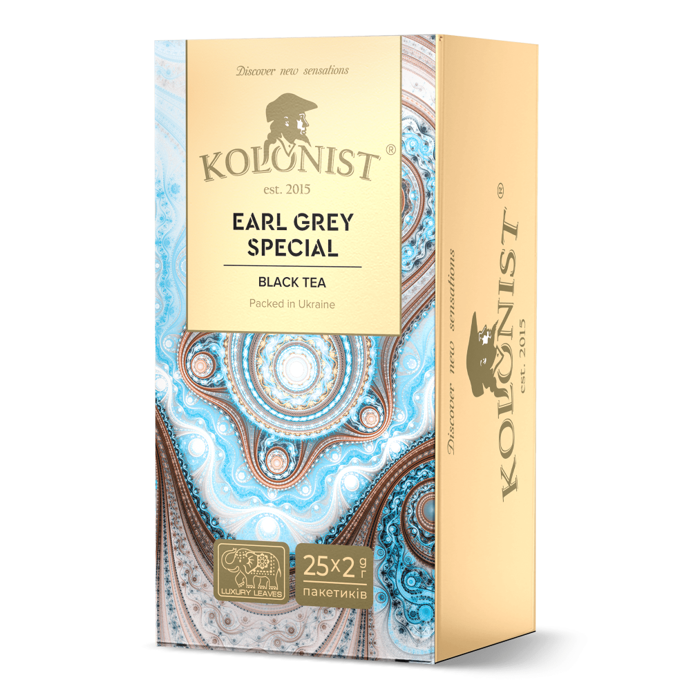 Чай Kolonist чорний Earl Grey Special 25 пакетів сашет